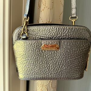 Burberry Metallic Silver Harrogate Crossbody Bag